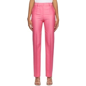 Victoria, Victoria Beckham (VVB) Pink Wool Tailored Trousers, US 8